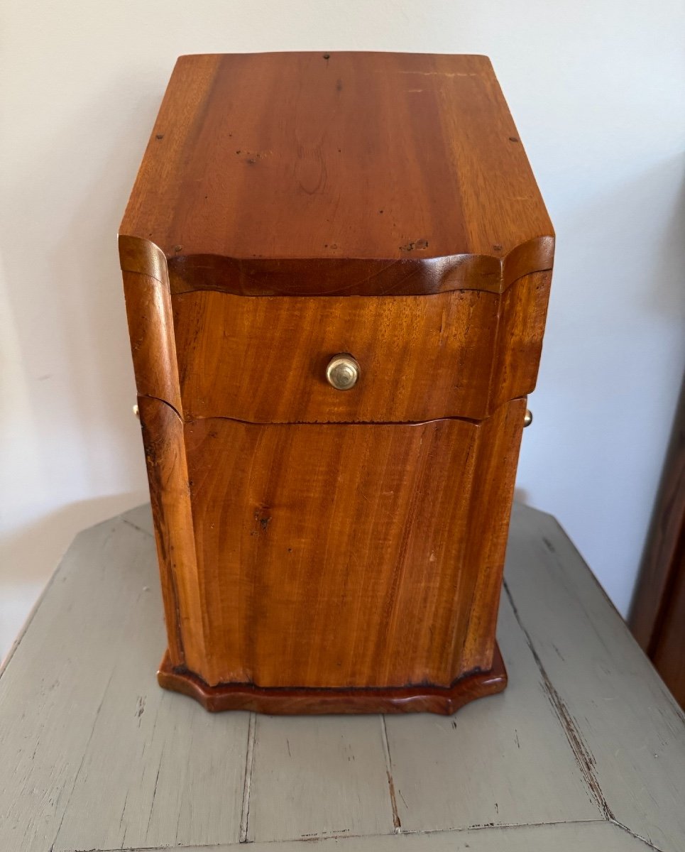 Old Cutlery Or Bottle Box End Of The 19th Early 20th Century In Fruit Wood Box