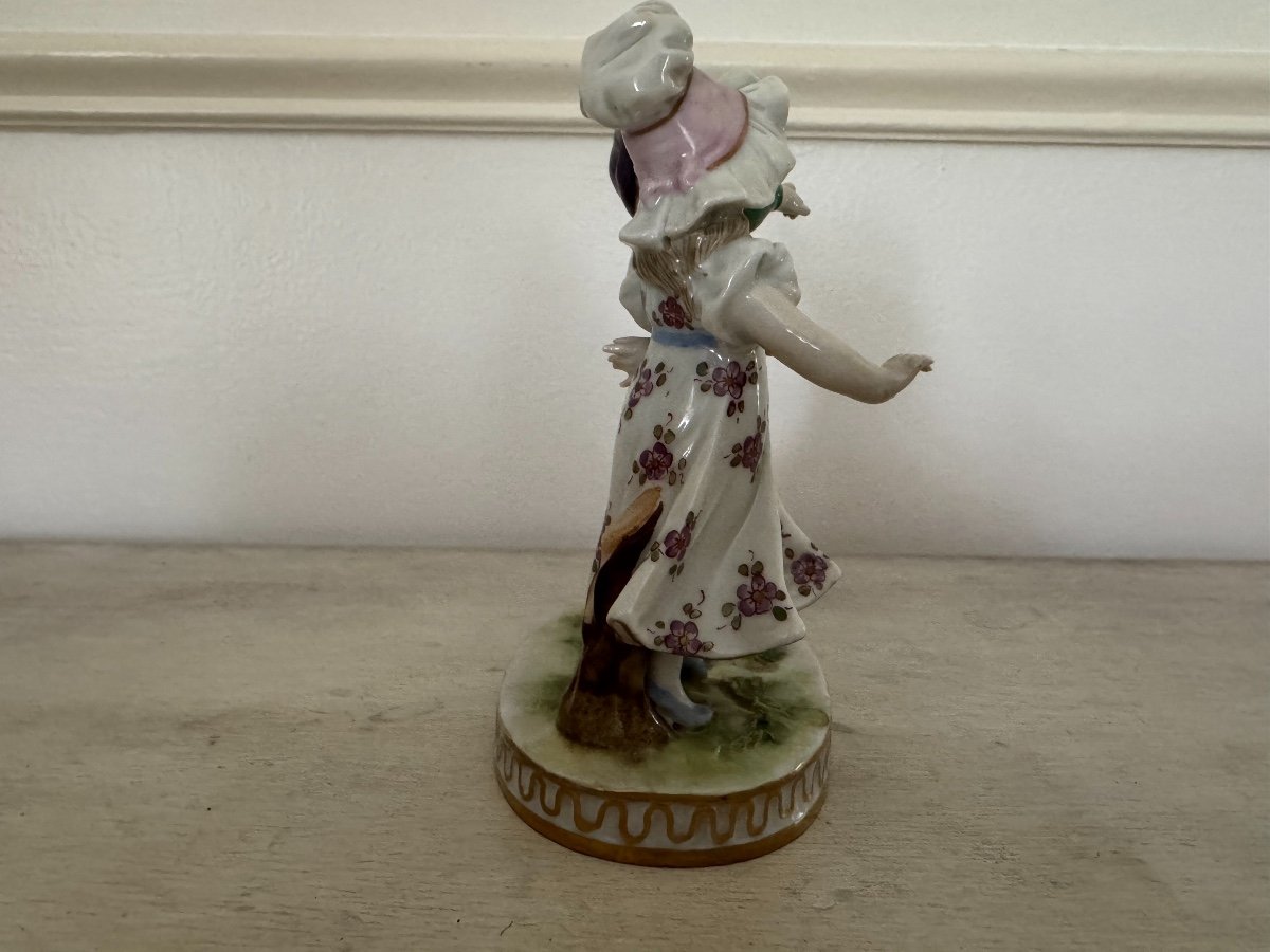 Ancien Petit Couple En Porcelaine Allemande De Dresde Vers 1900 Personnages -photo-4