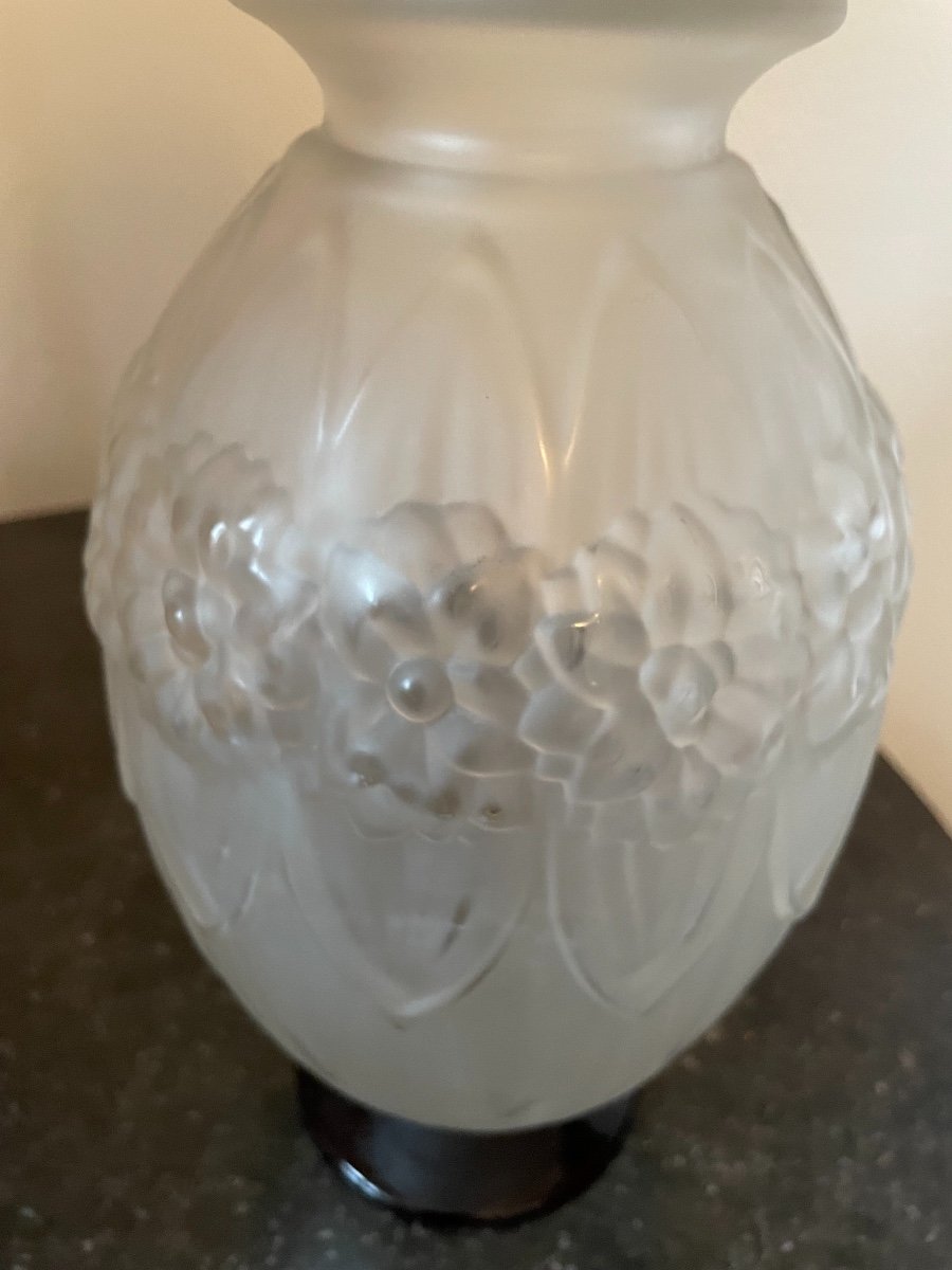 Antique Art Deco Vase By French Glass Schneider, Early 20th Century Verçais Period -photo-1