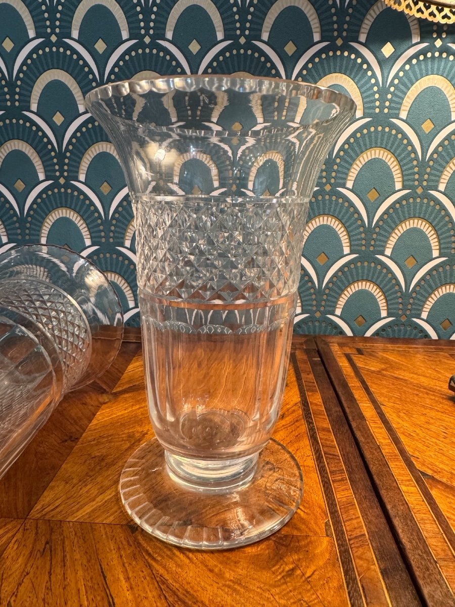 Pair Of Louis XVI Style Sèvres Crystal Vases Early 20th Century Antique Vase -photo-4