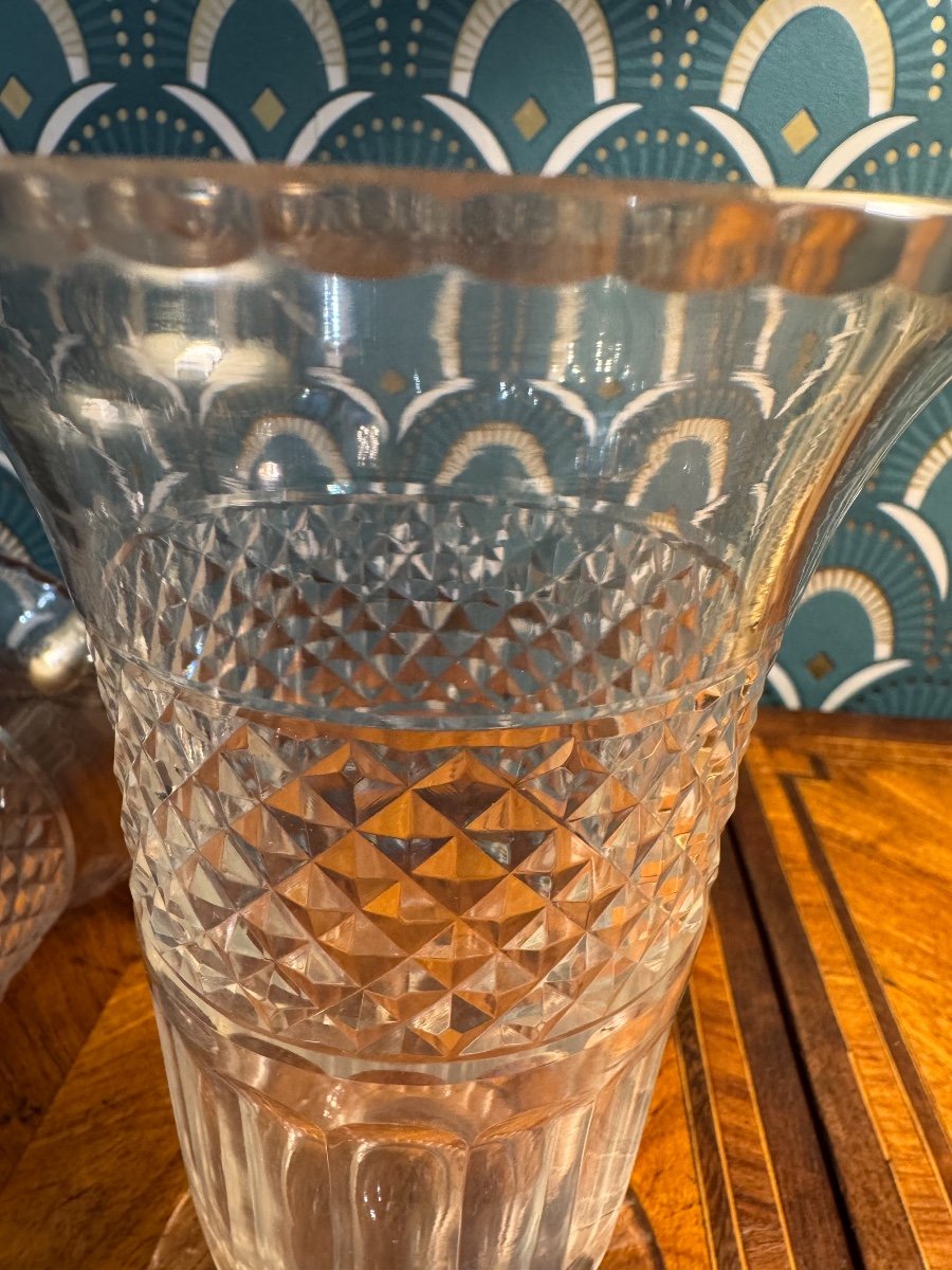 Pair Of Louis XVI Style Sèvres Crystal Vases Early 20th Century Antique Vase -photo-5