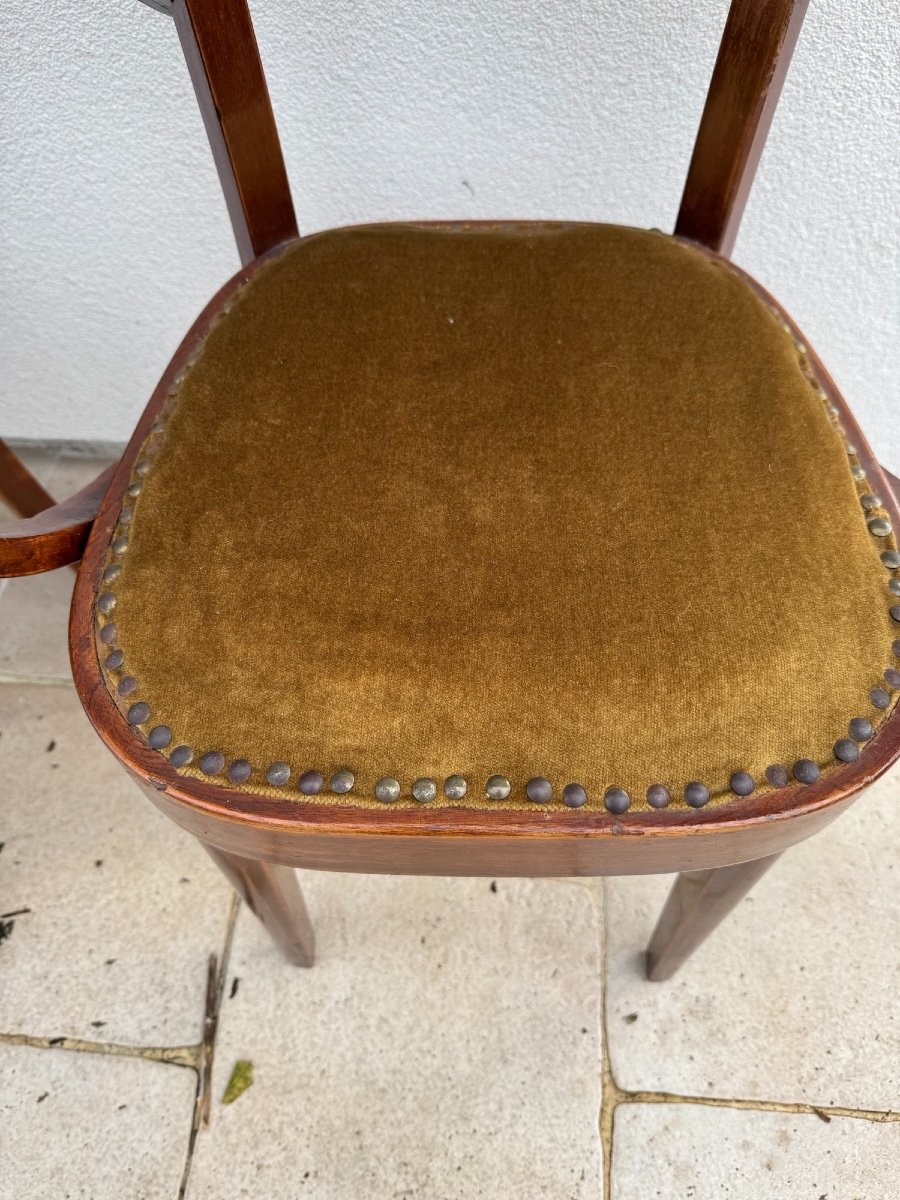 Antique Pair Of Elm Bridge Armchairs Circa 1940 Antique Art Deco Armchair 20th Century-photo-5