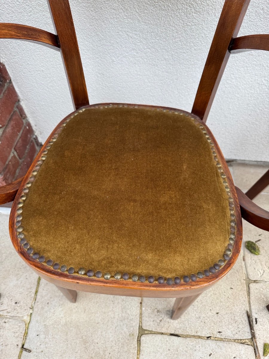 Antique Pair Of Elm Bridge Armchairs Circa 1940 Antique Art Deco Armchair 20th Century-photo-6