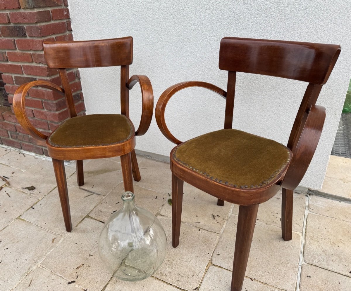 Antique Pair Of Elm Bridge Armchairs Circa 1940 Antique Art Deco Armchair 20th Century