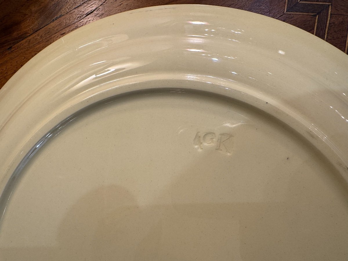 Set Of 6 Fine Earthenware Plates, Terre De Ferre Type, Bloch La Louviere, Circa 1900-photo-6