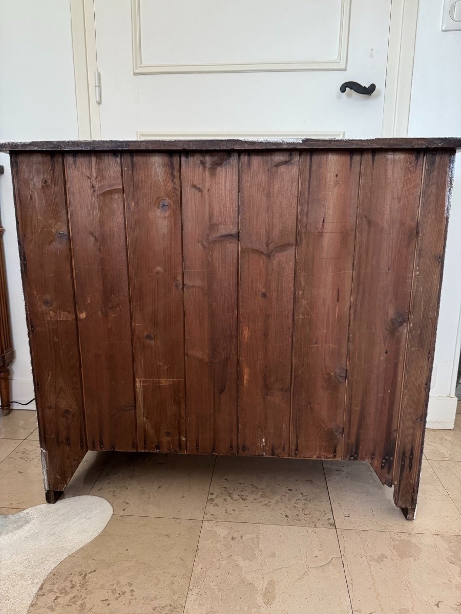 Old Small Mountain Chest Of Drawers In Repainted Pine, 19th Century, Small Format-photo-8