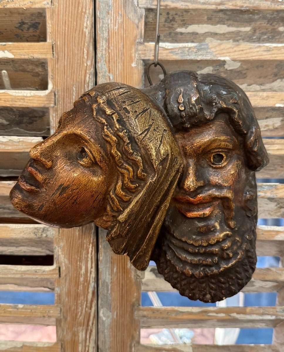 Old Cast Of A Theater Mask German School Plaster Mask Plaster 