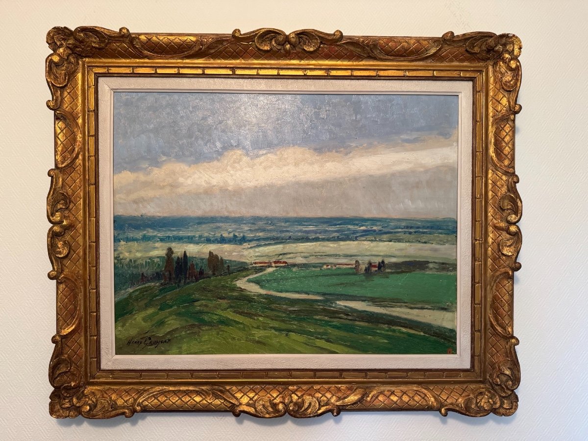 Great Old Painting: La Bresse By Henry Grosjean Oil Painting On Panel Early 20th Century-photo-3