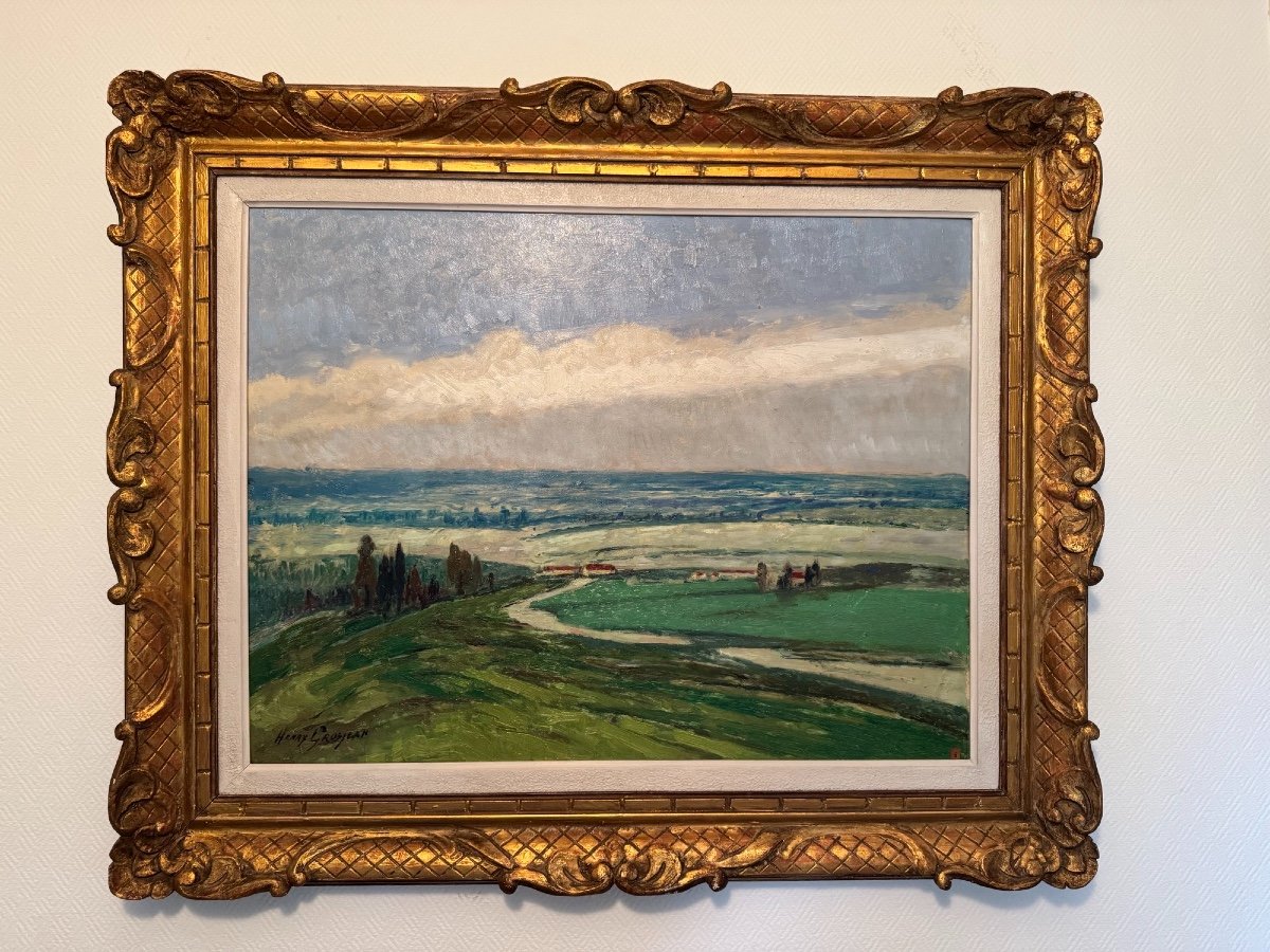 Great Old Painting: La Bresse By Henry Grosjean Oil Painting On Panel Early 20th Century-photo-8