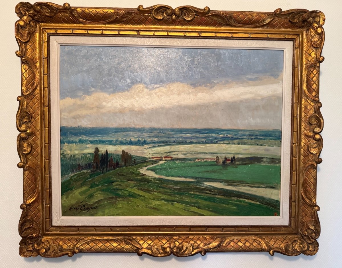 Great Old Painting: La Bresse By Henry Grosjean Oil Painting On Panel Early 20th Century