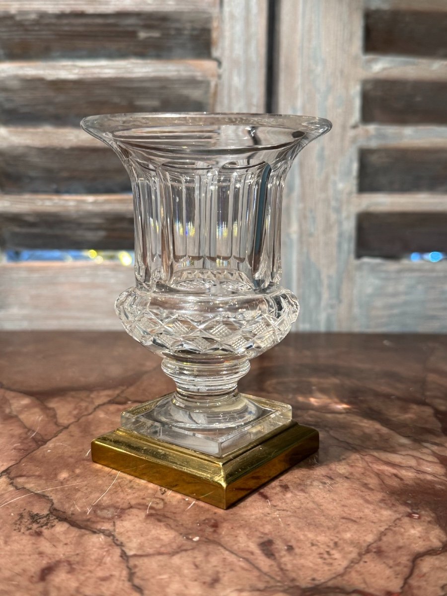 Adorable Small Medici Vase By Cristal&bronze Paris Circa 1940 Medicis Vitrine Collection 