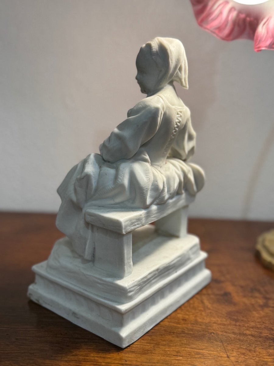 Old Porcelain Biscuit Statue, 19th Century: The Porridge Eater In The Style Of Sevres -photo-3