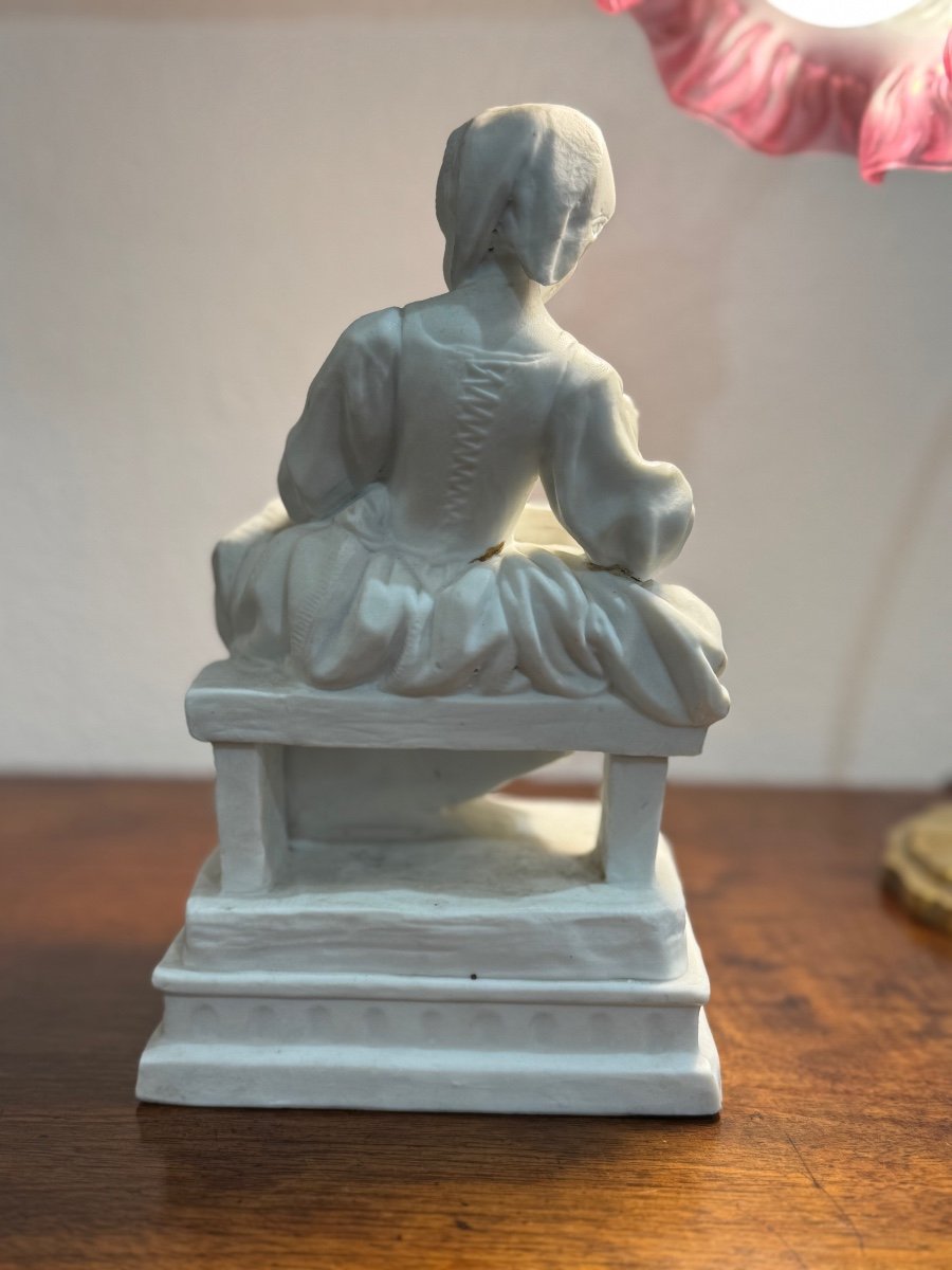 Old Porcelain Biscuit Statue, 19th Century: The Porridge Eater In The Style Of Sevres -photo-4