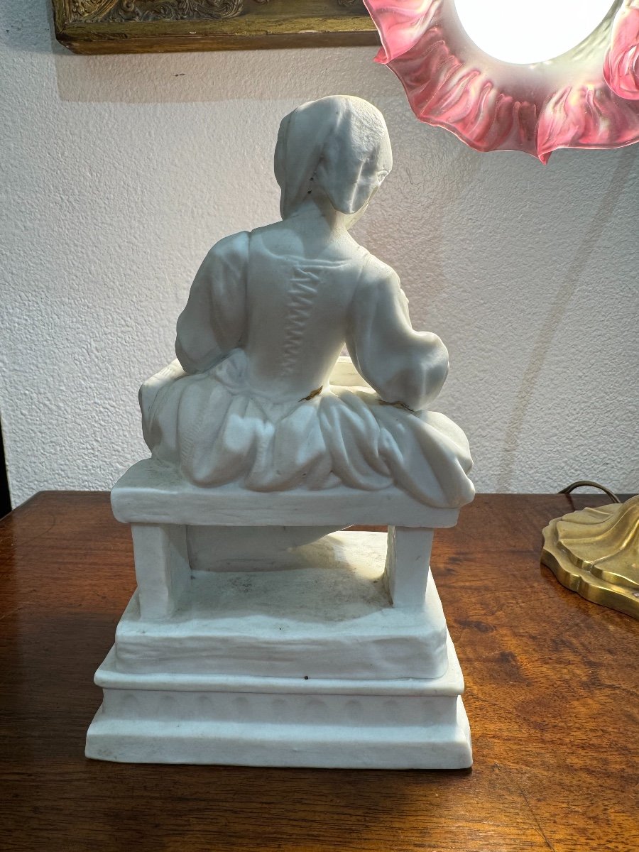 Old Porcelain Biscuit Statue, 19th Century: The Porridge Eater In The Style Of Sevres -photo-1