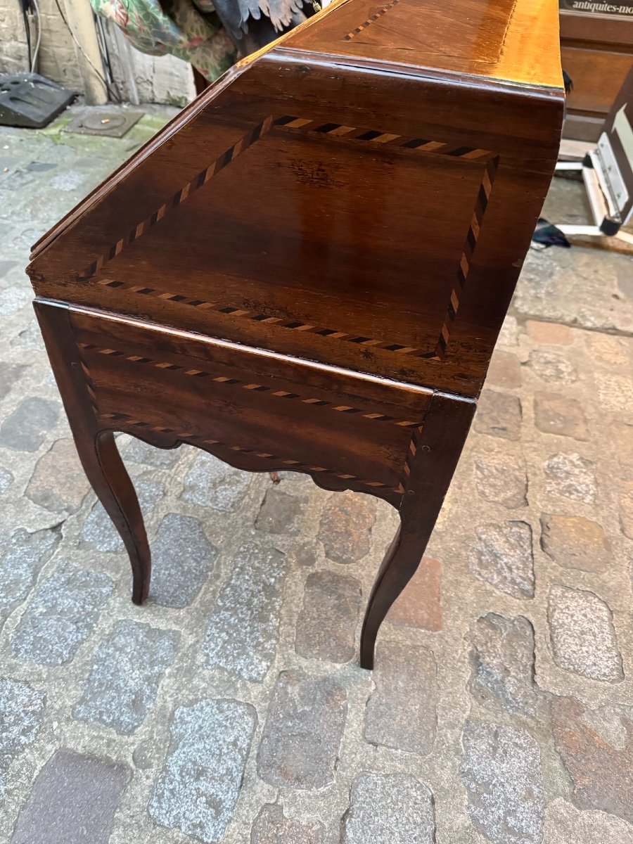 Ancien Bureau De Pente En Noyer Et Marqueterie époque Louis XV XVIII Eme Scriban, Bureau  Dame-photo-7