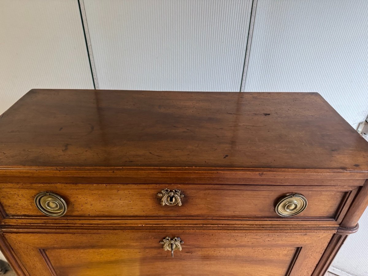 Old Louis XVI Walnut Secretary, 18th Century, Circa 1780-photo-4