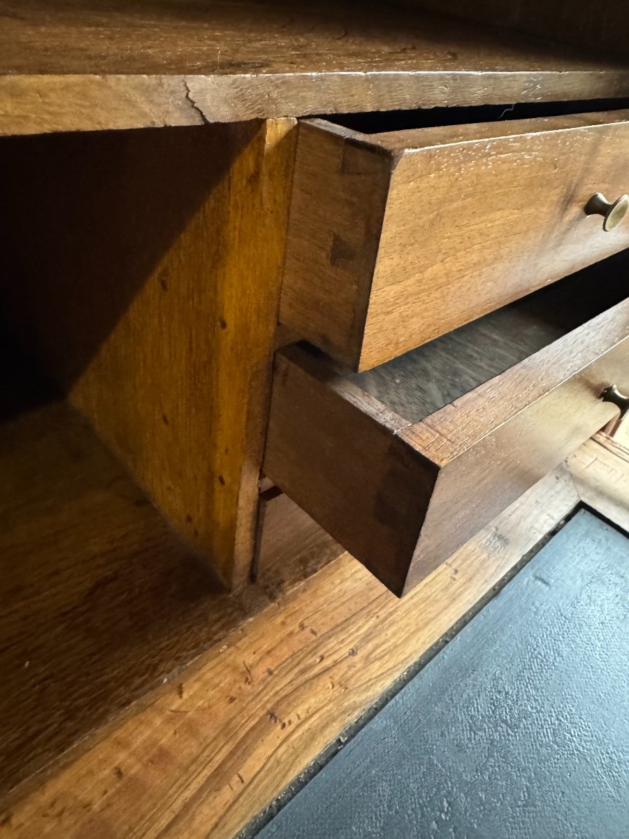 Old Louis XVI Walnut Secretary, 18th Century, Circa 1780-photo-1