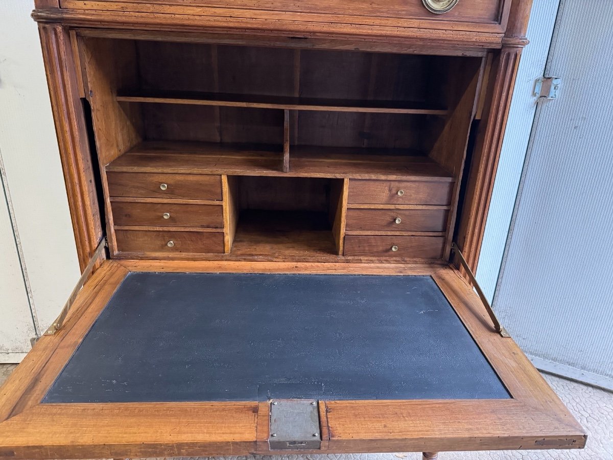 Old Louis XVI Walnut Secretary, 18th Century, Circa 1780-photo-2