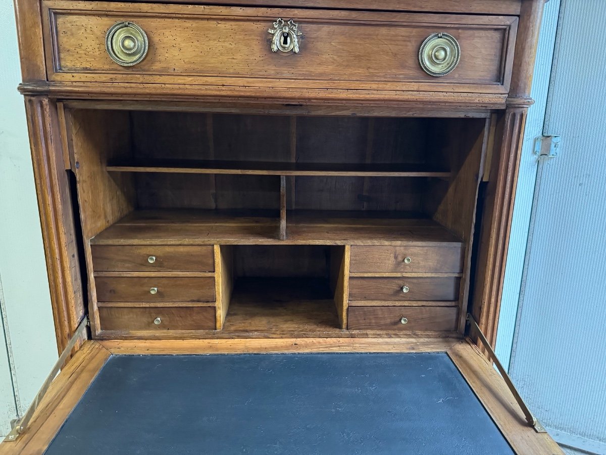 Old Louis XVI Walnut Secretary, 18th Century, Circa 1780-photo-4