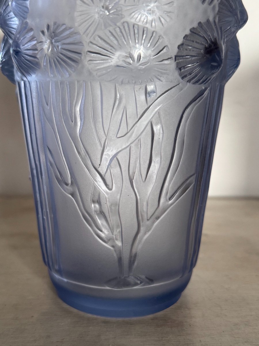 Antique Glass Vase Signed Sabino Seaweed Model Circa 1930 Art Deco -photo-2