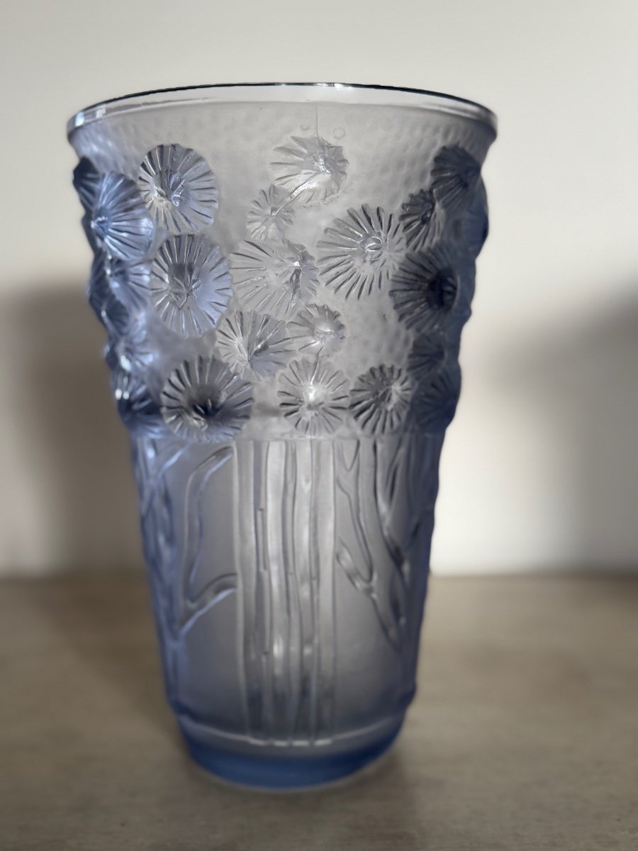 Antique Glass Vase Signed Sabino Seaweed Model Circa 1930 Art Deco -photo-4