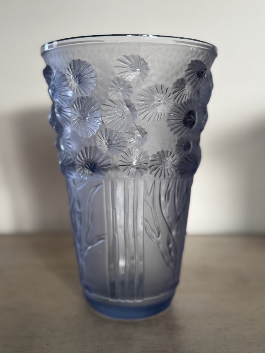 Antique Glass Vase Signed Sabino Seaweed Model Circa 1930 Art Deco -photo-1