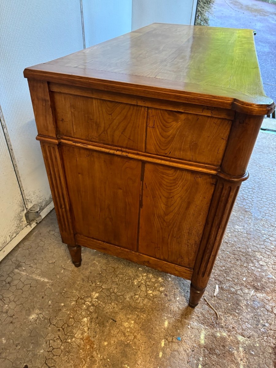 Antique 18th Century Louis XVI Period Chest Of Drawers In Blond Walnut-photo-2