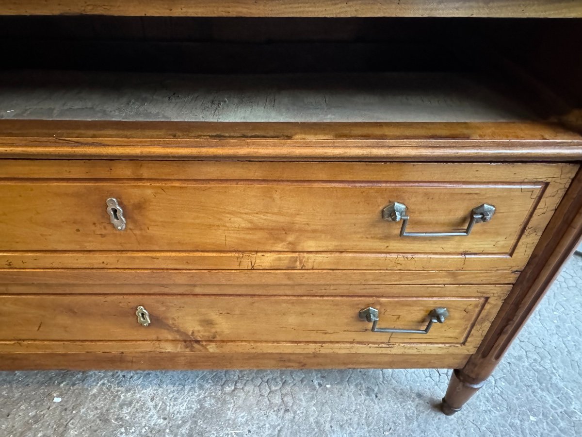 Antique 18th Century Louis XVI Period Chest Of Drawers In Blond Walnut-photo-4