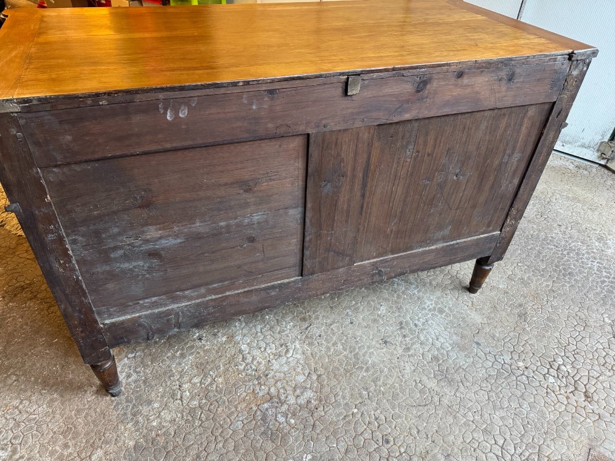 Antique 18th Century Louis XVI Period Chest Of Drawers In Blond Walnut-photo-8