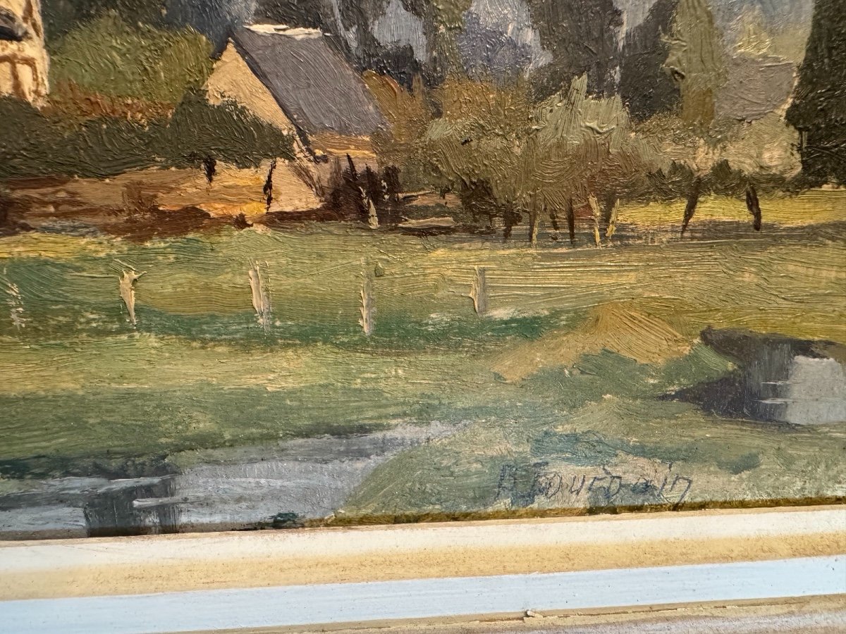 Old Small Painting By Bernard Jourdain, Rouen School Oil Panel 20th Century Impressionist-photo-4