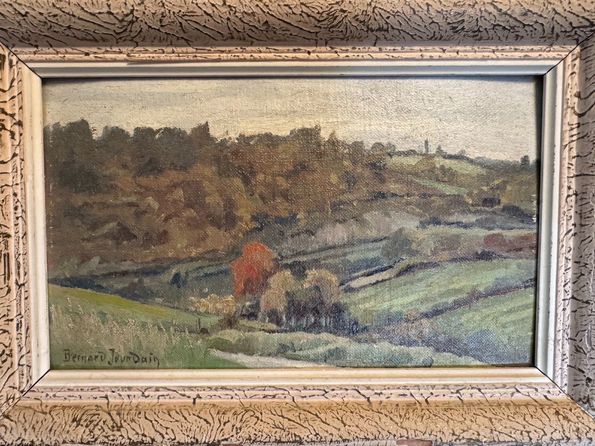 Old Small Painting By Bernard Jourdain, Rouen School Oil Canvas 20th Century Impressionist 1-photo-4