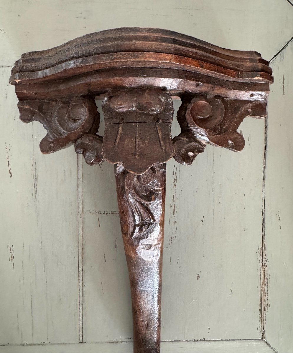 Old Small Wall Console In Carved Wood Louis XV Style Period 19th Century