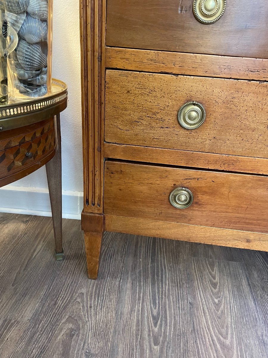 Old Directoire Commode In Walnut End Of The Eighteenth Century-photo-6