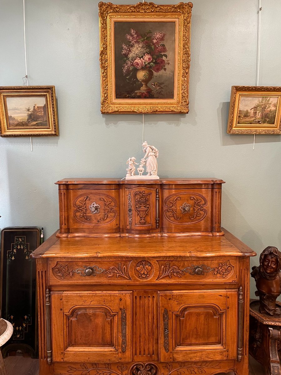 Old Provencal Walnut Sliding Buffet From The XVIII Buffet De Fouques-photo-2