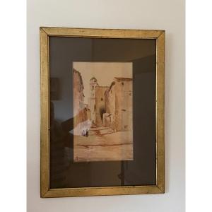 Old Orientalist Watercolor Painting End Of The XIXth Signed Robert