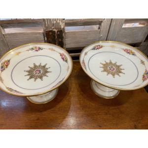 Pair Of Porcelain Compotiers XIX Eme Sèvres Old Crockery Dish Cup