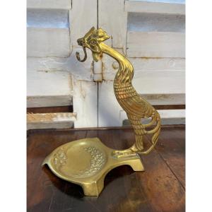 Old Rooster Watch Holder Chantecler Gilt Bronze Art Nouveau Period