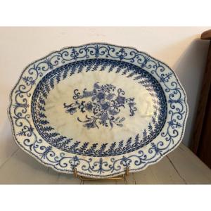 Antique Qianlong Chinese Porcelain Dish Late 18th Century White Blue Order 