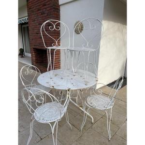 Old Wrought Iron Garden Furniture With A Beautiful Patina Armchairs And Chairs 