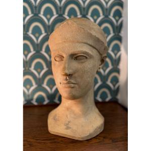Moulage De Musée Athena Casquée Vers 1950 Buste Platre Plâtre Antique Buste Ancien