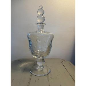 Old Saint Louis Crystal Carafe Bubble Model XX Eme Bottle Flask