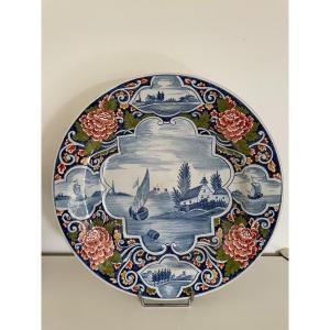 Plat Ancien En Faience De Delft Attribué à Pieter Adriaensz Kocks, époque XIX ème Siècle Akp