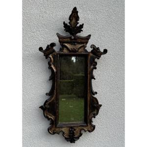 Antique Venetian Mirror Late 18th Century Gilded And Blackened Wood Italy Venice 