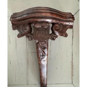 Old Small Wall Console In Carved Wood Louis XV Style Period 19th Century