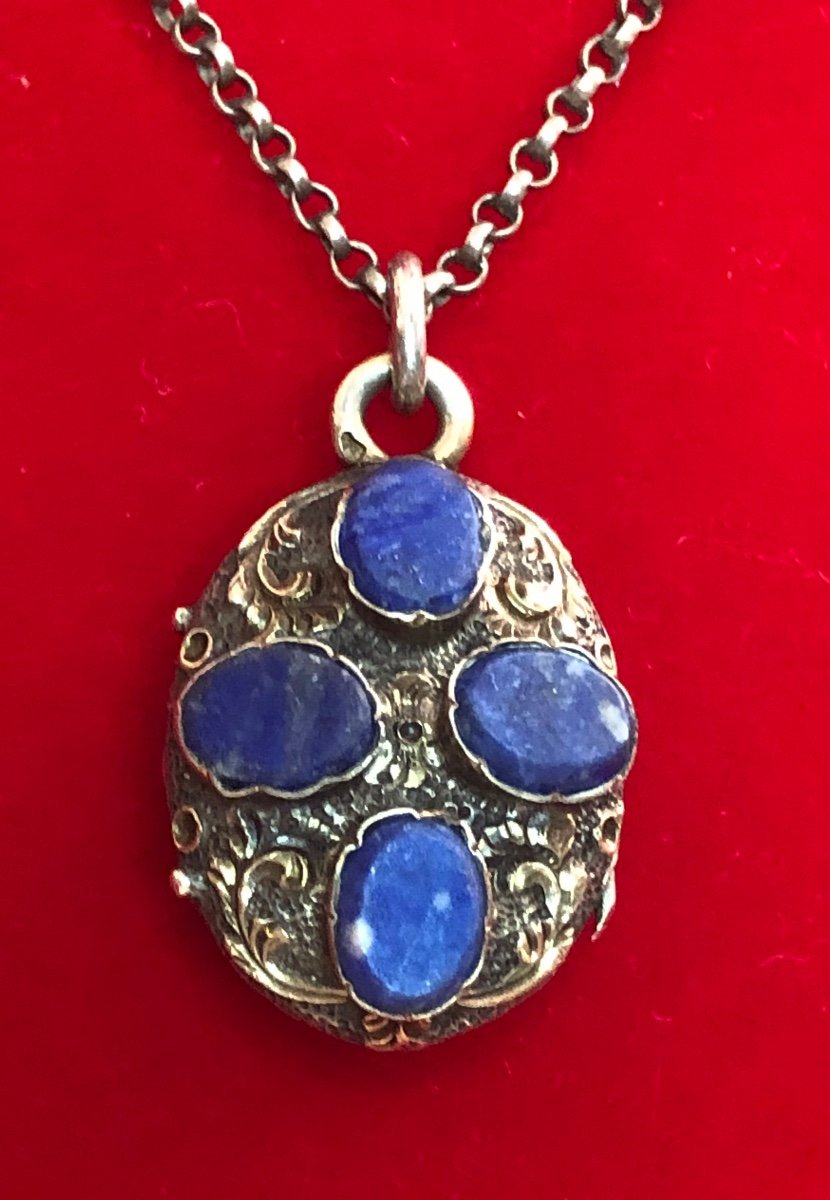 Silver/lapis Lazuli Reliquary-photo-3
