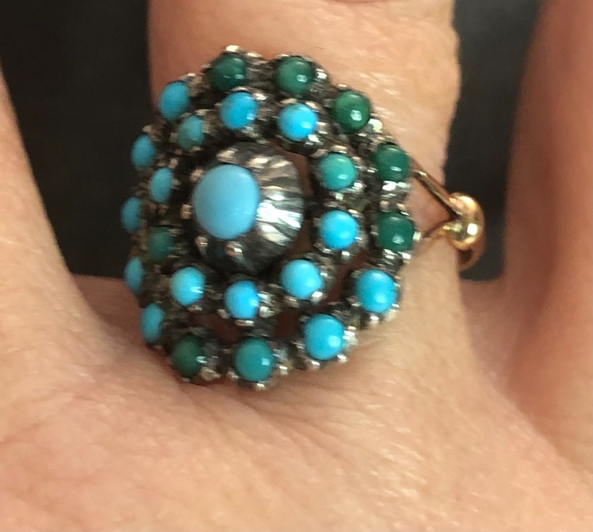 Old Gold / Turquoise Ring-photo-3