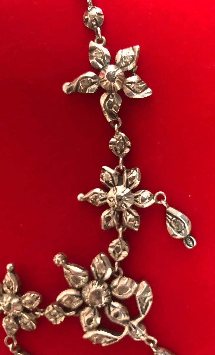 Silver Necklace /diamonds /19th Century-photo-3