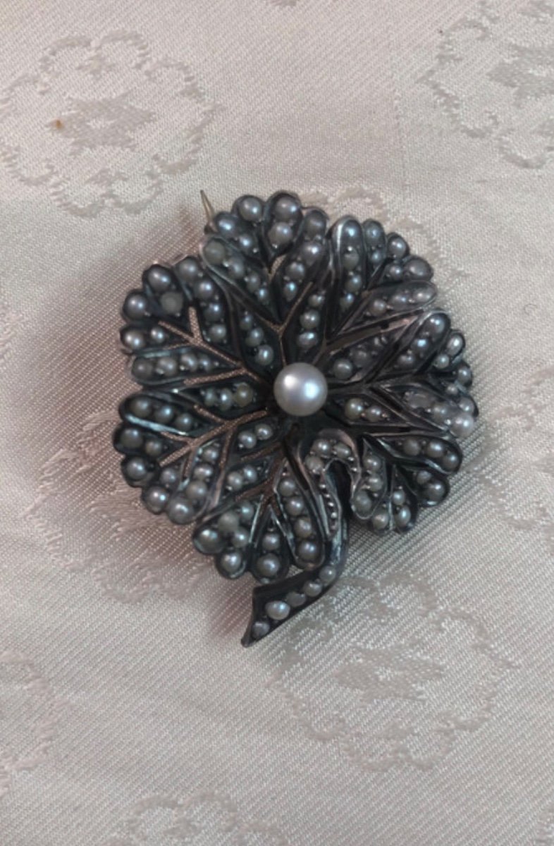 Silver Brooch /fine Pearls-photo-4