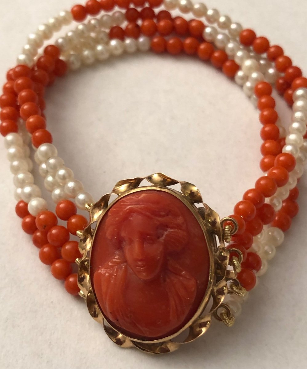 Coral Cameo Bracelet-photo-3