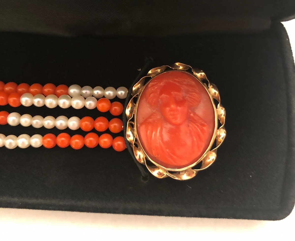 Coral Cameo Bracelet-photo-2